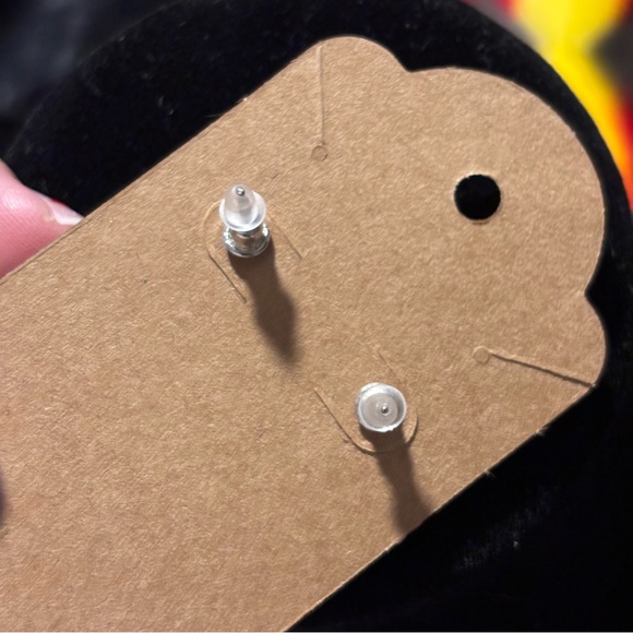 Simplified Cat Face Shape Blue Calico - Resin Stud Earrings, Gift for Cat Lover - Picture 5 of 6